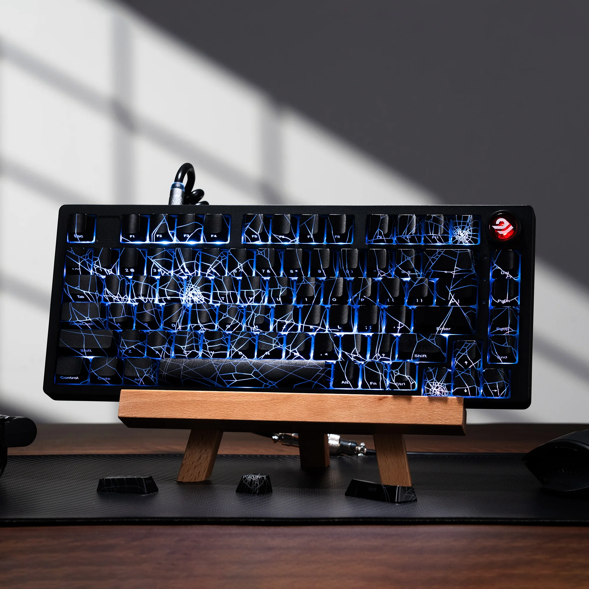 XVX Spider Web Version Pattern Shine Through OEM Profile IMD-Tech Keycap Set Black Keycaps( only keycaps)118 Keys 10 S62dc6b79712a483e819b4f25452dcbcdv