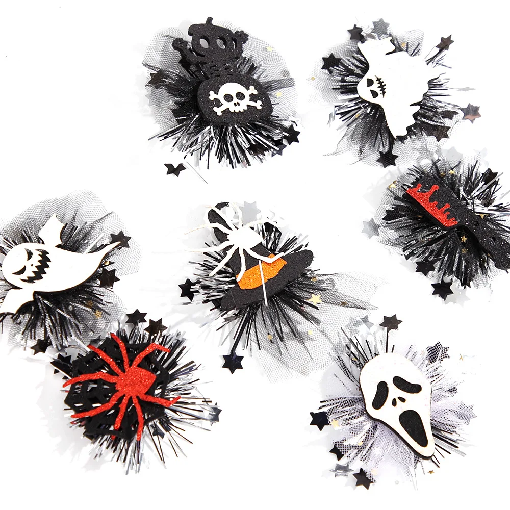 

Funny Halloween Hairpin Spider Pumpkin Mesh Bat Headwear Children's Adult Party Side Clip Jewelry Cute Y2K Hair Accessories