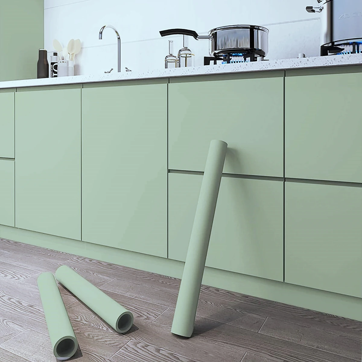 Carta Adesiva Bianca Per Mobili 40x300cm - Pellicola Autoadesiva Opaca Impermeabile Per Cucina, Armadi, Pareti