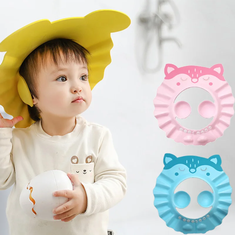 

Baby Waterproof Ear Protection Shower Products 2Pcs Wash Hat for Kids Protection Safe Children Shampoo Bathing Cap Tool