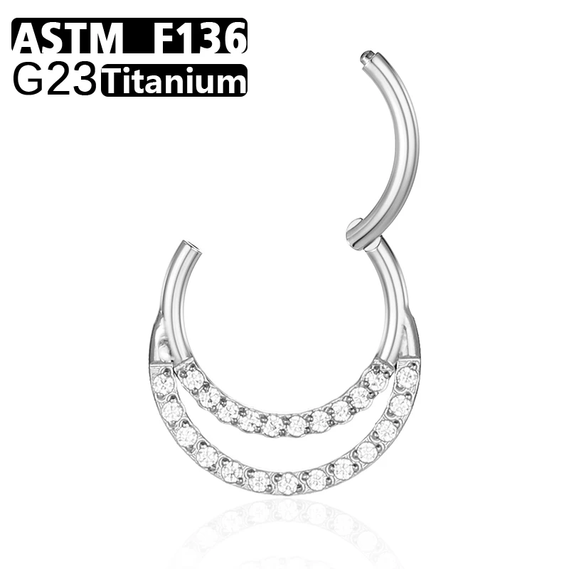 Wholesale 10Pc F136 Titanium Piercing Clicker Segment Hoop Nose Rings Earrings Septum Piercing Ear Tragus Cartilage Lip Piercing