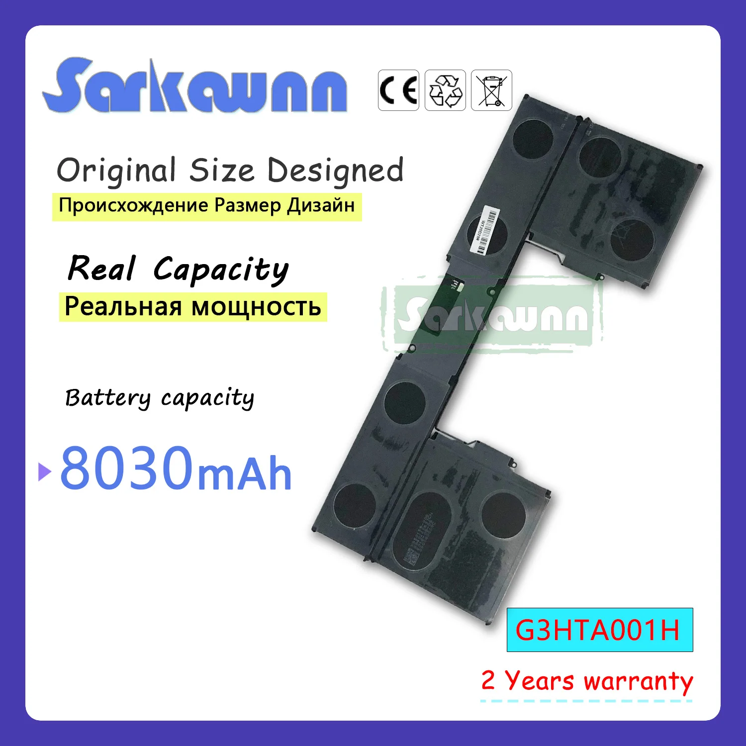 

SARKAWNN 4CELLS G3HTA001H Laptop Battery For Surface Book 1785 Keyboard 93H/G3HTA001H