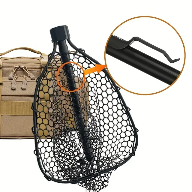 1pcs Portable 29.33in Length Folding Fishing Brail Net Lightweight Aluminum Alloy Frame Fishing Landing Scoop Net for Freshwater 6