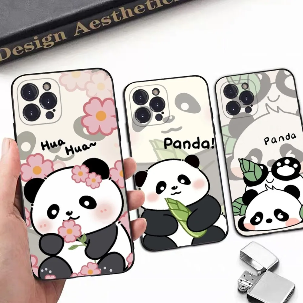 

Cartoon Cute Panda Phone Case Silicone Soft For iphone 15 14 13 12 11 Pro Mini XS MAX 8 7 6 Plus X 2020 XR Shell