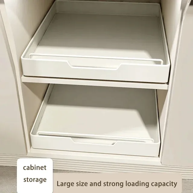 New Kitchen Storage Rack with Slide Rails Pull-out Kitchen Drawer Type Storage 1