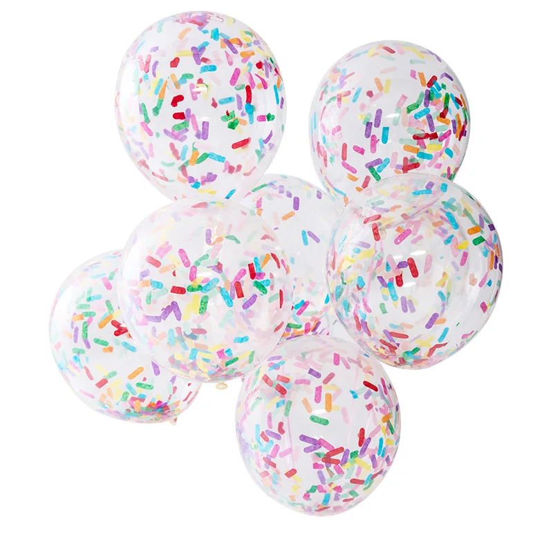 10/20/50pcs 12inch 5g Transparent Long Strip Confetti Balloons Wedding  Birthday Decoration Donut Color Ice Cream Confetti Balon