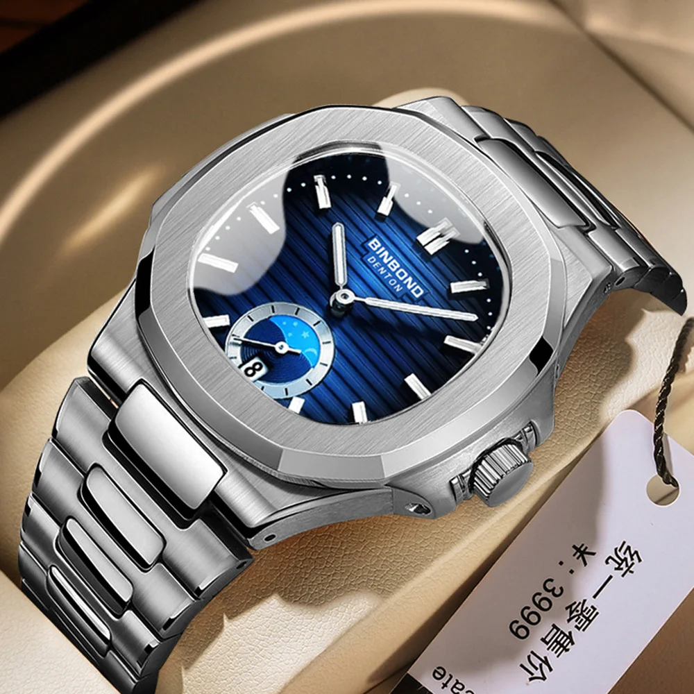 

2023 New Luxury Square Men Watches Stopwatch Quartz Stainless Steel Waterproof Luminous Business Wristwatches Relogio Masculino