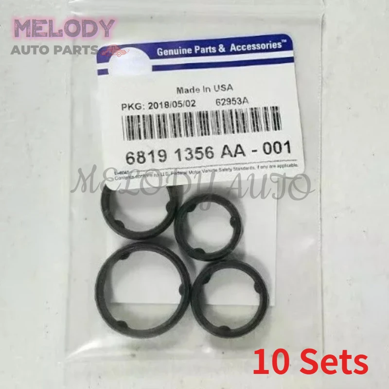 10 Sets 68191356AA 7PCS/Set Oil Cooler Filter Adapter O-ring Seal Kit For 2014- Dodge Ram Chrysler Jeep 3.6 V6