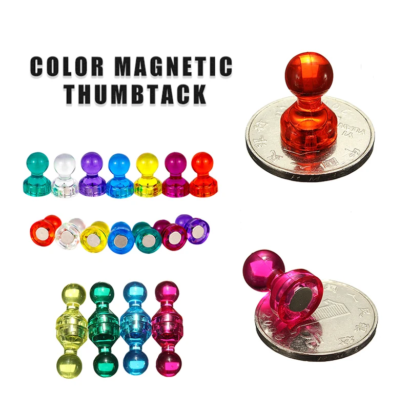 Magnetic Pins Magnetic Fridge Magnets Push pin Office Strong DIY Magnets Thumbtack Fridge Whiteboard Neodymium Magnets Cones Magnetic Tools 10/1pcs