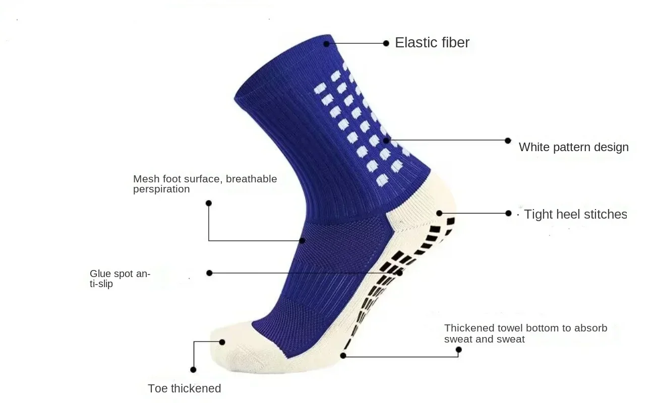 Men's Football Socks Sports Socks Cycling Socks Fitness Sports Socks Sport Socks Anti Slip Non Slip Grip Pads for Football Basketball New Soccer Equipment