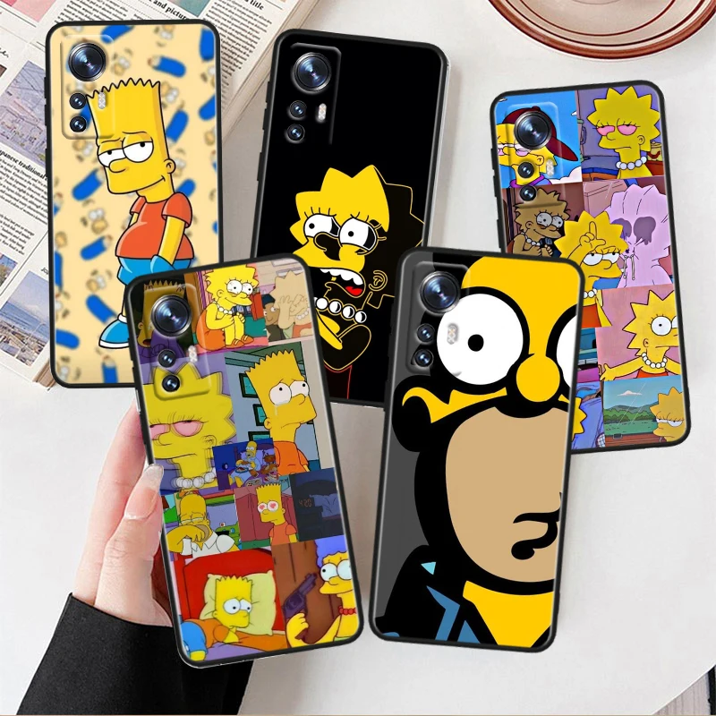 Disney Cute Simpson Per Xiaomi Mi 13 12T 12S 12X 11I 11X 11T Play Hypercharge Lite Ultra Pro Custodia Morbida Nera Per Telefono