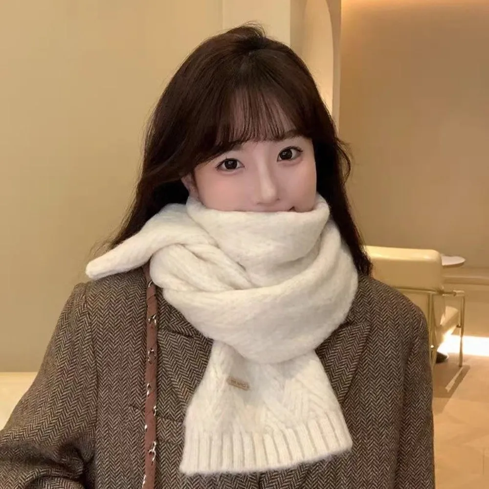 Korean Style Thick Knit Scarf Warm Soft Muffler Imitation Cashmere Scarf Warm Muffler Cold Weather - Image 4
