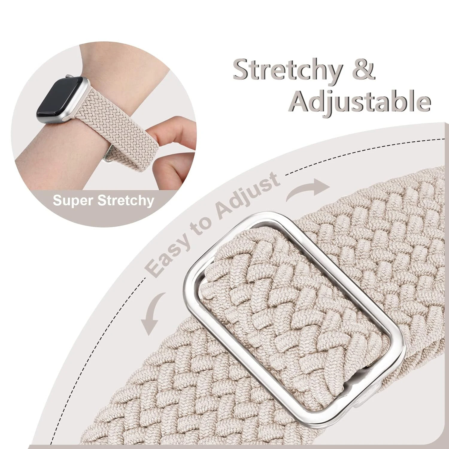 Breathable Nylon Braided Stretchy Bracelet Band