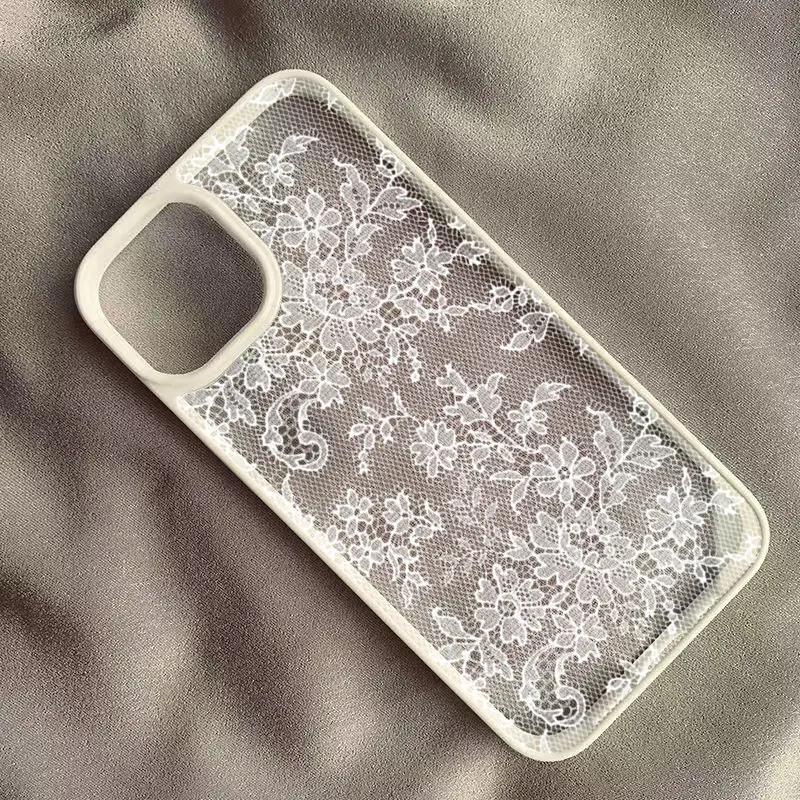 Vintage White Lace Floral Phone Case for iPhone 17 16 15 14 11 12 13 Pro Max 16E 17Air X XR XS 7 8 Plus SE 2022 Protective Cover - Image 2