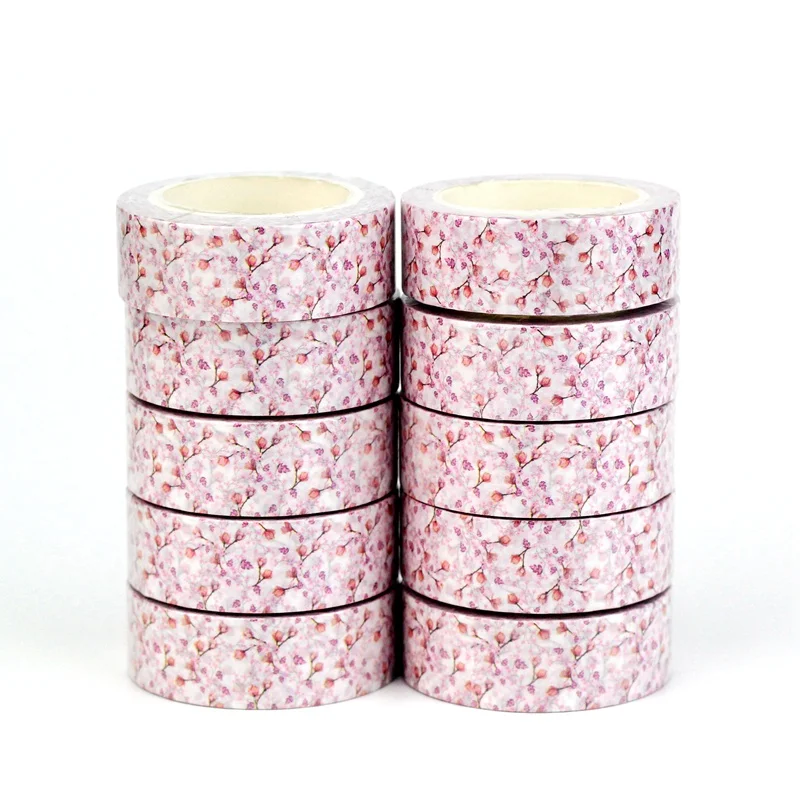 

2023 NEW Bulk 10pcs/Lot Decor Cherry blossom Washi Tapes for Scrapbooking Planner Adhesive Masking Tape Cute Papeleria