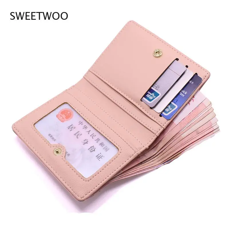 

Новый женский кошелек, короткий студенческий модный кошелек для монет, тонкий кошелек из мягкой кожи, Женский Длинный кошелек из искусственной кожи