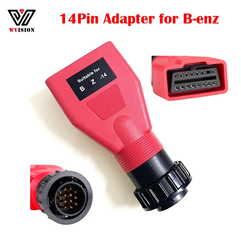 

Car Accessories for BENZ-14 Connector For MB 14Pin Adapter for Autel MaxiSys MS908 MS908P MS906 Series Diagnostic Connector