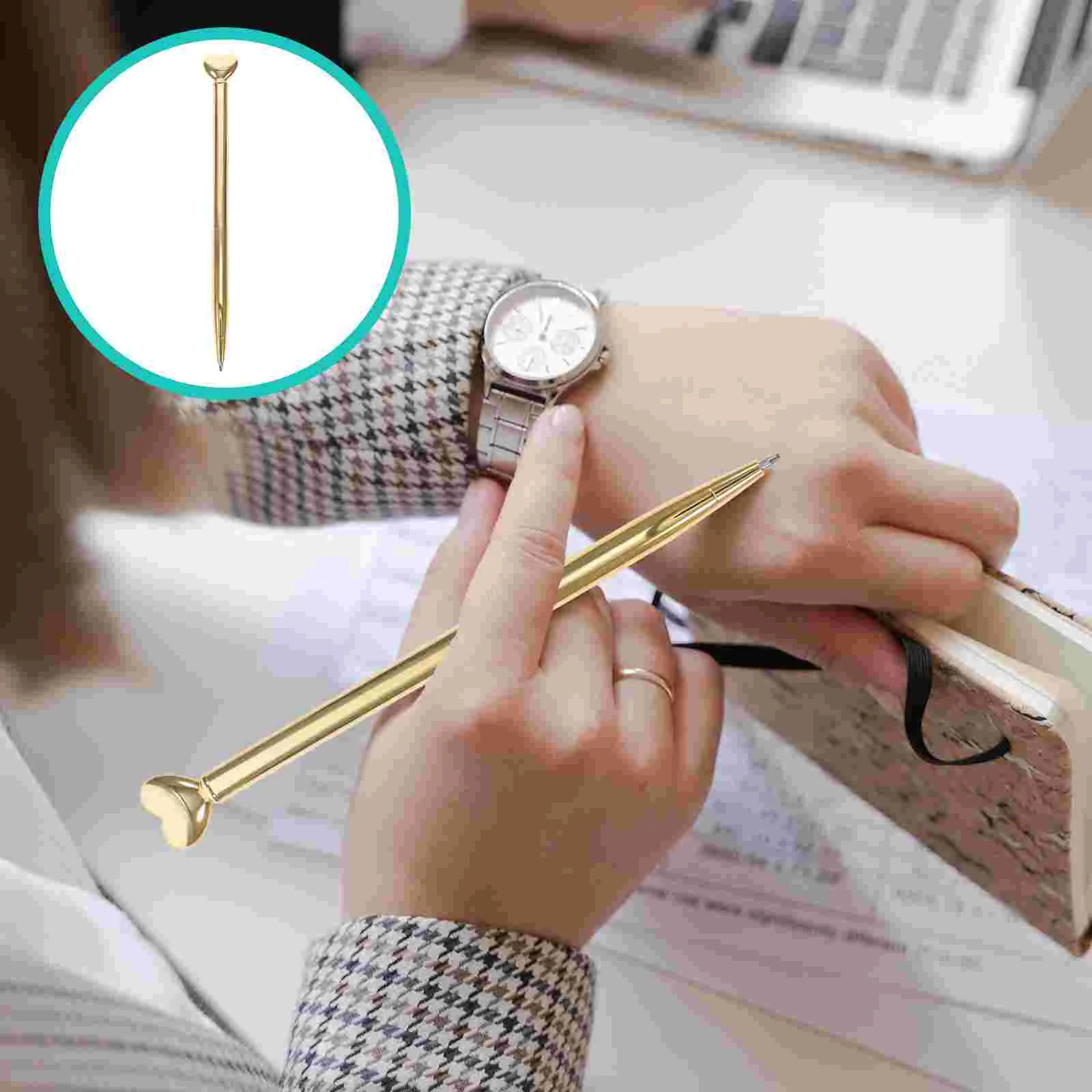 

12 Pcs Ball Point Pens Black Love Metal Daily Use Ballpoint Telescopic Ergonomic Students Multi-function