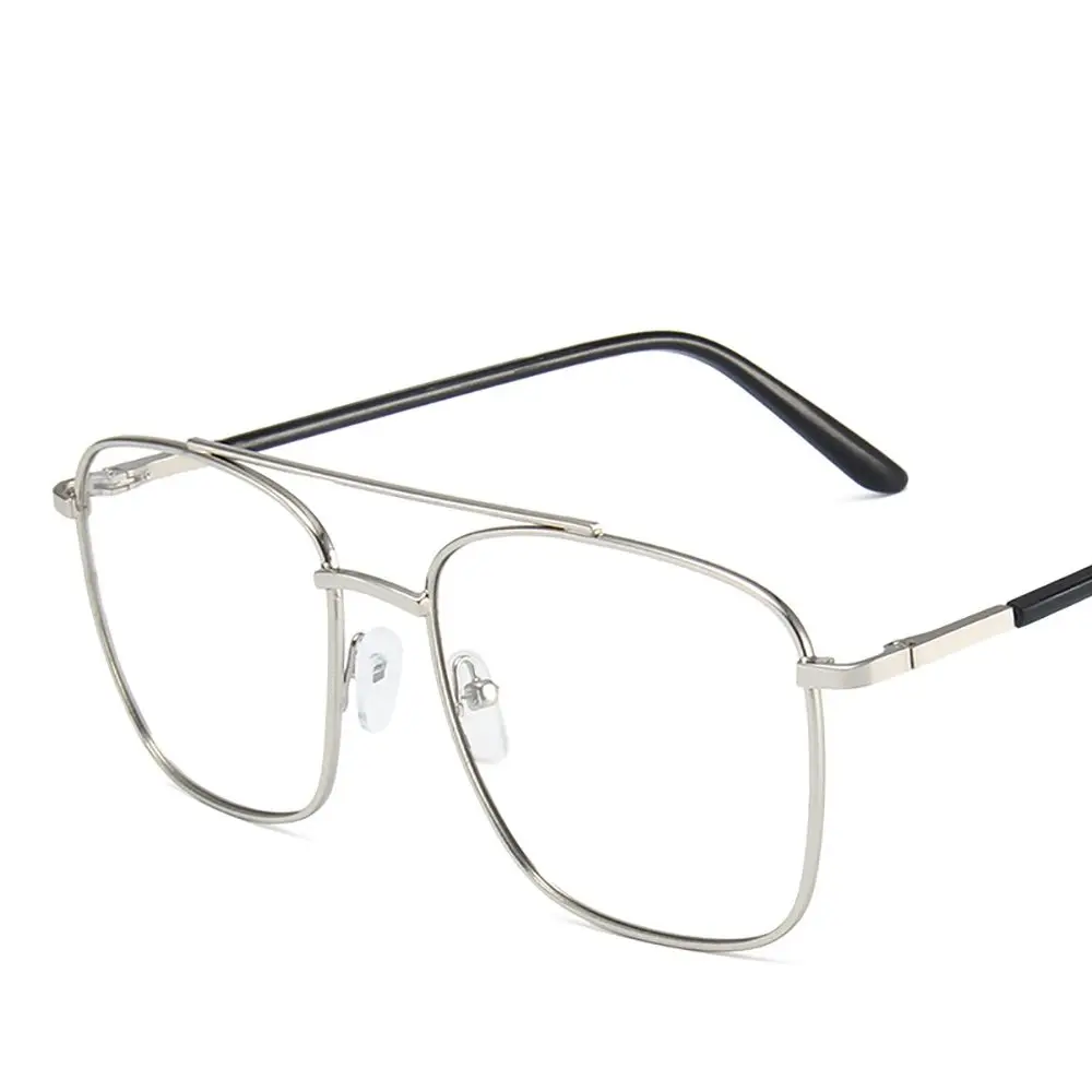 Men's Clear Lens Blue Light Blocking Metal Frame Glasses