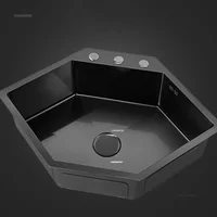 304 Stainless Steel Special-shaped Sink for Kitchen Nano Corner Kitchen Sinks Small Apartment Large Single-slot Dishwashing Sink 2
