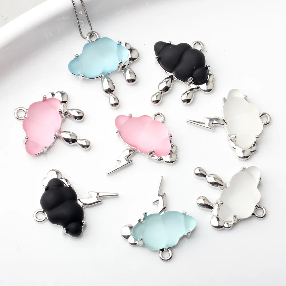 

Matted Resin and Zinc Alloy Cloud Charms for Earrings and Necklaces Resin Charms for Jewelry Making 10pcs/lot