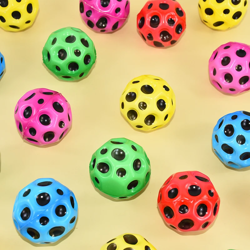 5PCS Space Moon Bouncy Balls for Multicolor Spaceballs Super High Bouncing Easy to Grip and Catch Jumping Prop for Stress Relief