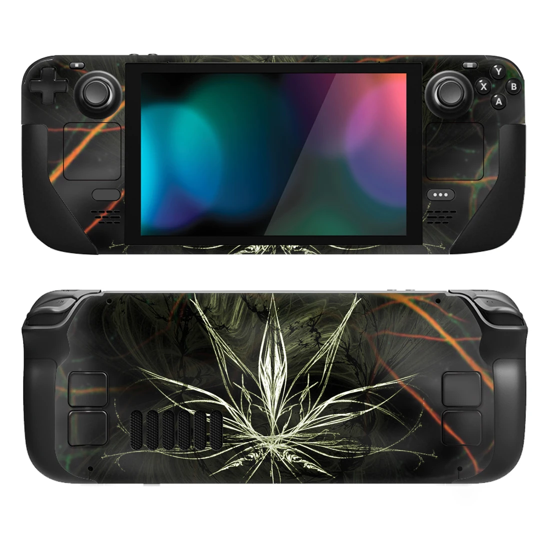 

PlayVital Full Set Protective Skin Decal for Steam Deck LCD, Vinyl Stickers Cover for Steam Deck OLED - illusory Leaf