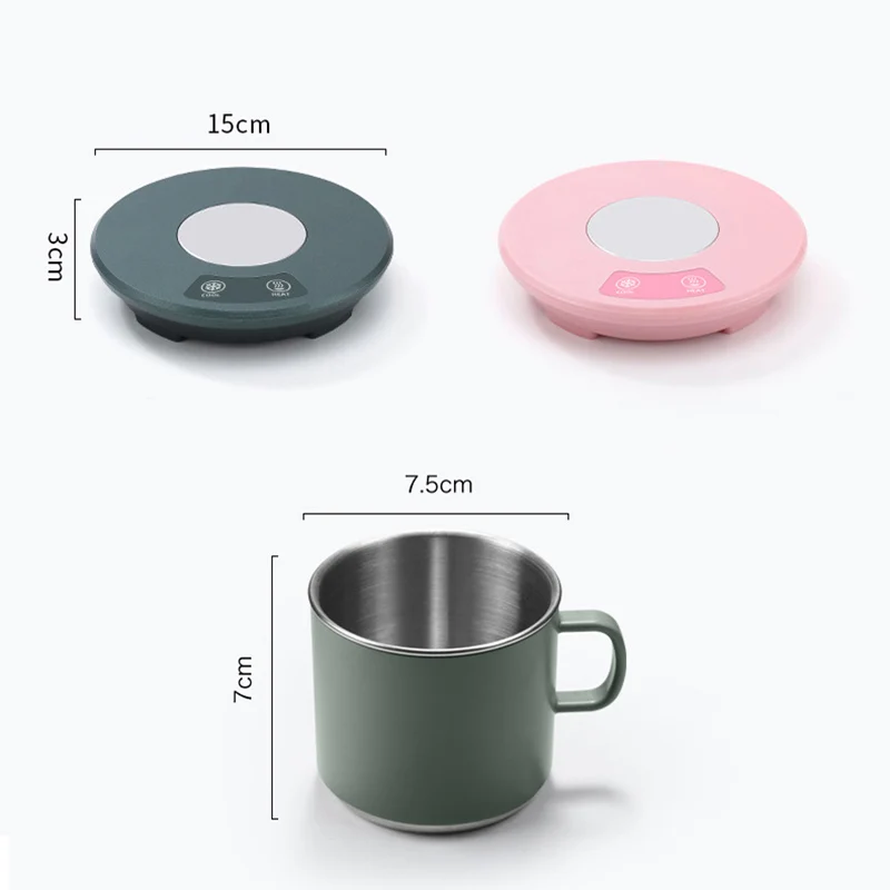 2-In-1 USB Fast Cooling Cup One-Key Smart Cooling & Heating Coaster Electric Coffee Milk Warmer Cooler Beverage Tea Mug Mat