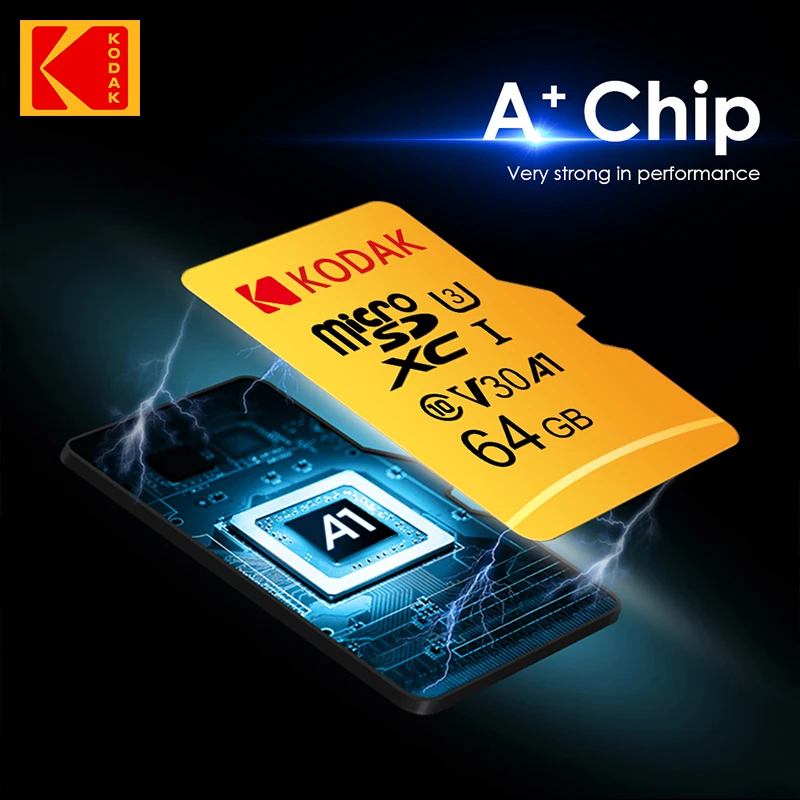 기존 KODAK 메모리 카드 32GB C10 64GB U3 4K 마이크로 SD 카드 32GB SDHC UHS-I C10 64G A1 V30 TF 트랜스 플래시 Microsd