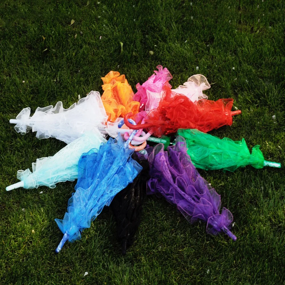Colorful Lace Florals Bridal Umbrellas for Wedding Party Craft Flowers Wedding Decor Props Accessories bridal lace parasol set