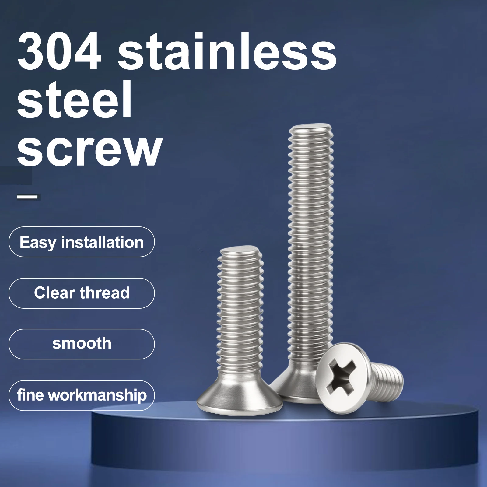Hexagon Socket Screw M2 M2.5 M3 M4 M5 M6 M8 304 Stainless Steel DIN912 Hexagonal Allen Countersunk Head Cross Phillips Flat
