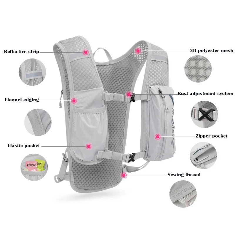 Hydration Backpack Women 5L Ultra-light Hydration Vest Mountain Bike Bag 2L Water Bladder