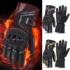 CE Approved Waterproof Crashproof Winter Motorcycle Ski Gloves Men Women Warm Snow Cycling Cold Weather Driving Biking Running