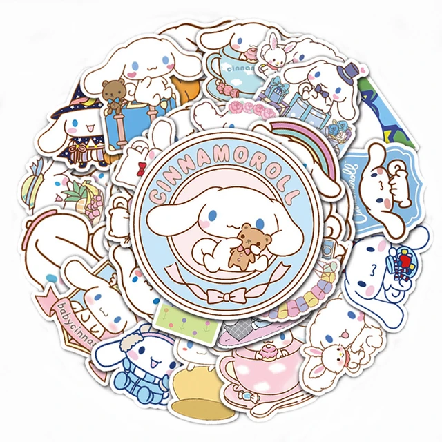 Ins Style Kawaii Sanrio Cinnamoroll Sticker Anime Figure Diy Water Proof  Suitcase Notebook Computer Ipad Decorate Stickers Gift - AliExpress