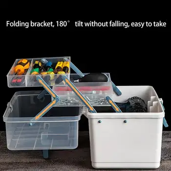 2 Tray Storage Case Flying Fishing Tackle Box Fishing Spoon Hook Bait Storage Box Double layer Fishing Accessories Multipurpose 4