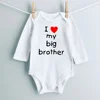Heart Pattern&I Love My Big Brother Baby Jumpsuit Cute Newborn Long Sleeve Bodysuit Round Neck Girl Boy Jumpsuit As Gift To Baby 1