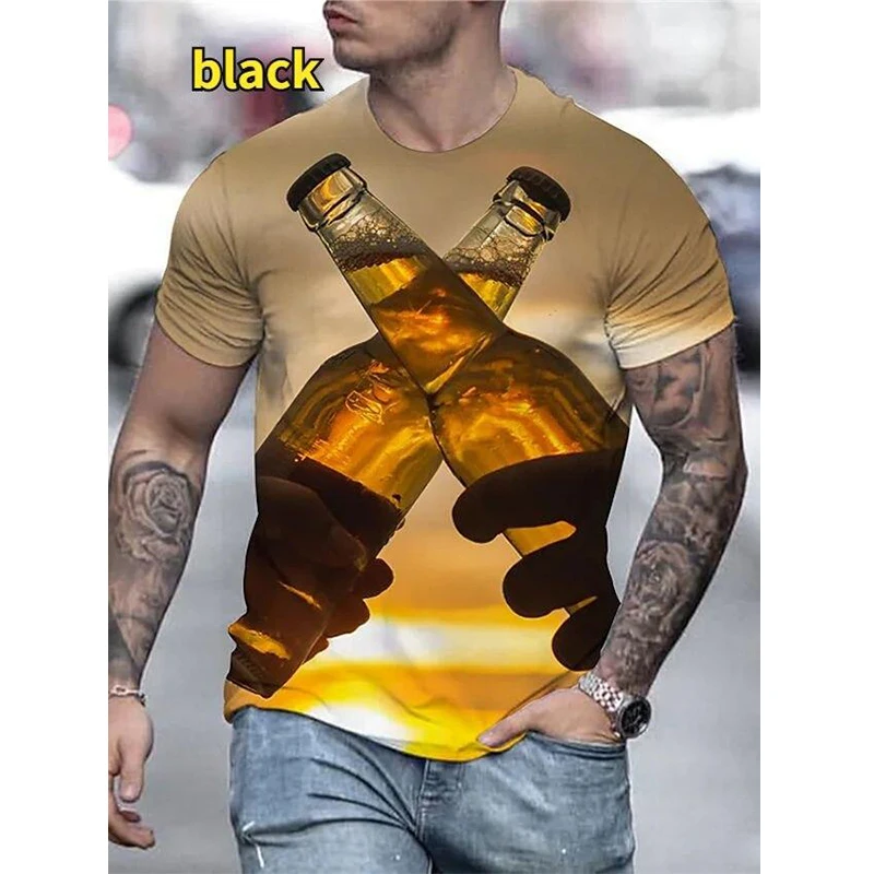 

Beer Graphic T Shirts Men Cool 3D Printing Bier Biere Birre Birre T-shirt Clothing Fashion Streetwear Funny Kids Tee Shirts Tops