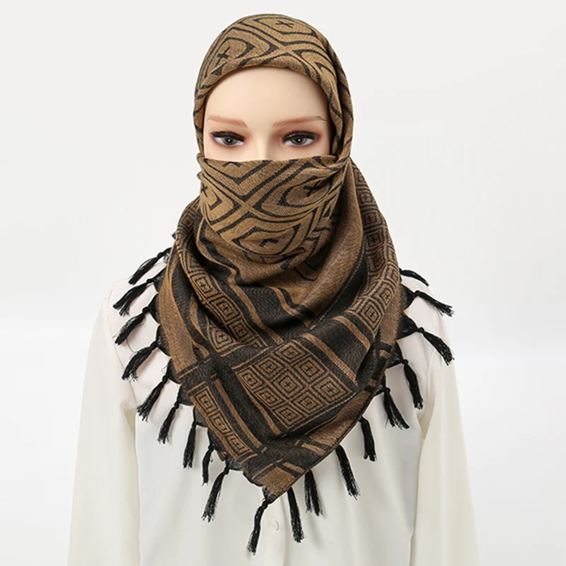 

Men Arab Headwear Hijab Scarf Islamic Foulard Print Scarf Turban Arabic Headcover for Men's Muslim Clothing Prayer Turbante