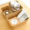 Woven Seagrass Storage Baskets Straw Rattan Basket Desk Organizer Picnic Basket Fruit Storage Box Cosmetic Storage Container 4