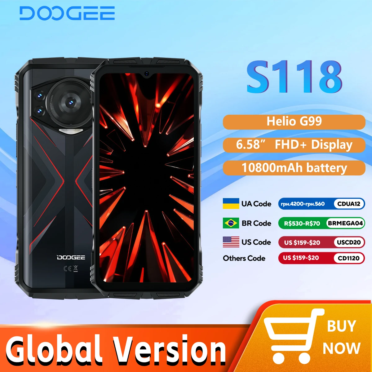 World Premiere] DOOGEE S118 Rugged Smartphone 20GB(8GB+12GB