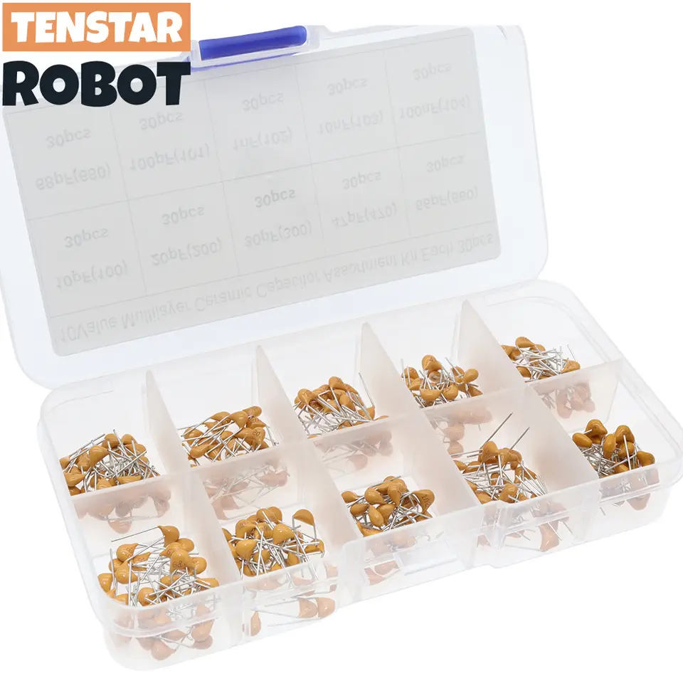 300pcs 10value 50v 10pf 20pf 30pf 47pf 56pf 68pf 100pf 1nf 10nf 100nf Multilayer Ceramic Capacitor Assortment Kit image 5