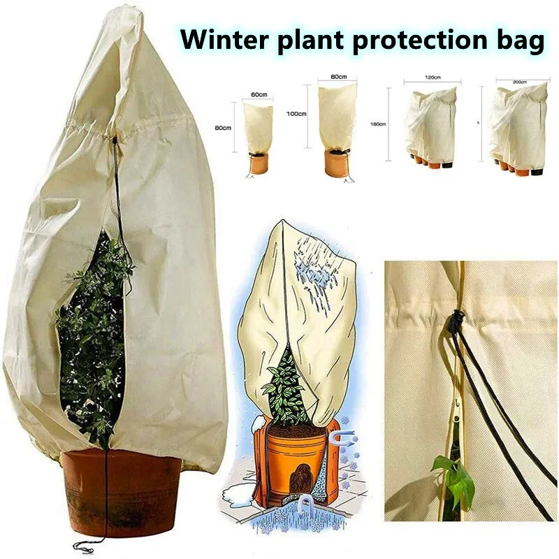 60X80cm hiver couvercle chaud arbustes arbustes protection des plantes sac  Cour plantes gel protection petit arbre contre le froid