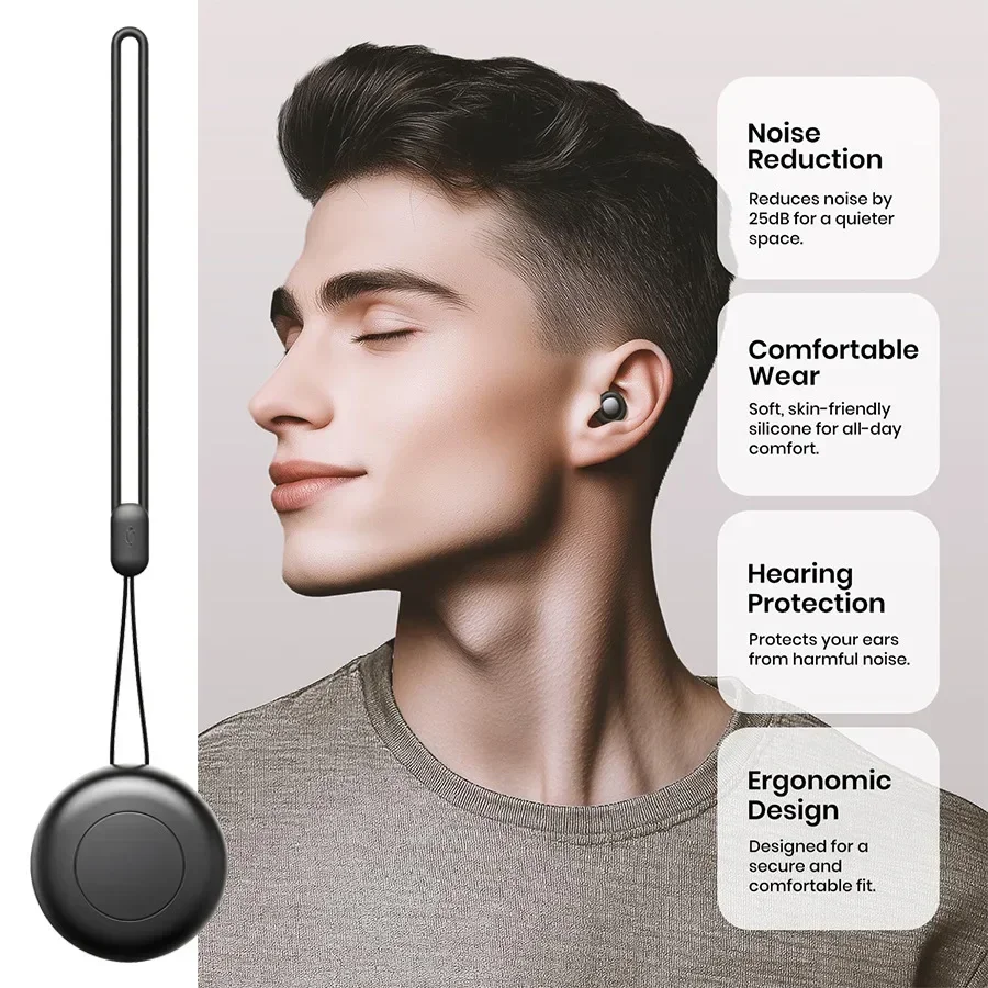 Silicone Ear Plugs for Sleeping 25dB Noise Cancelling Hearing Protection Reusable Earplugs for Sleep Focus Concerts Work Study