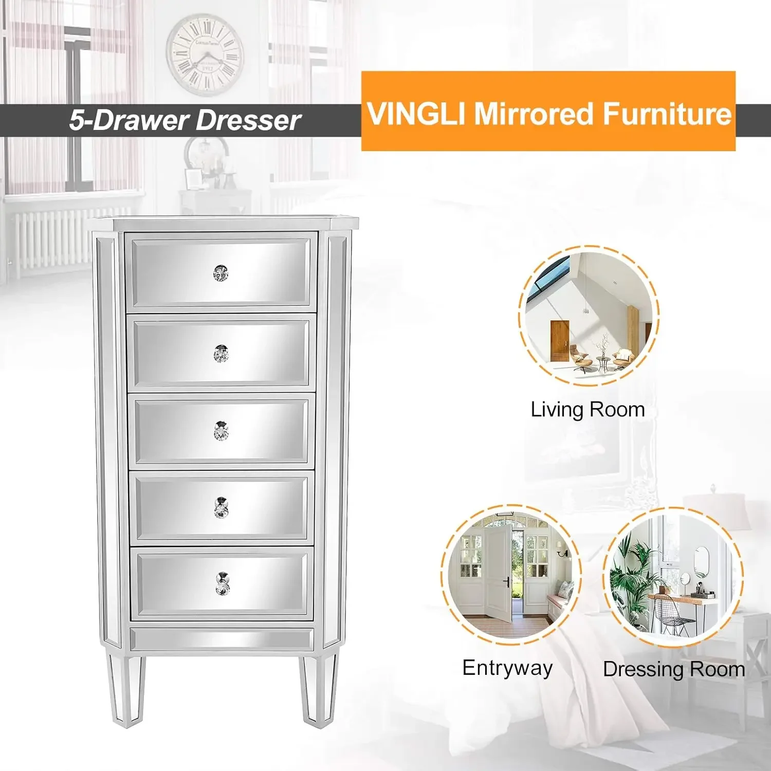 Reflective dresser construction
