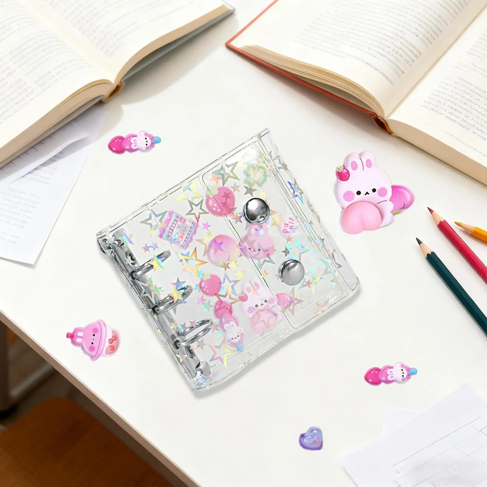 Clear Binder Small Photocard Collecting Notebook Sealing Sticker Notebook For Journal Cards Receipts Tickets Small Accessories