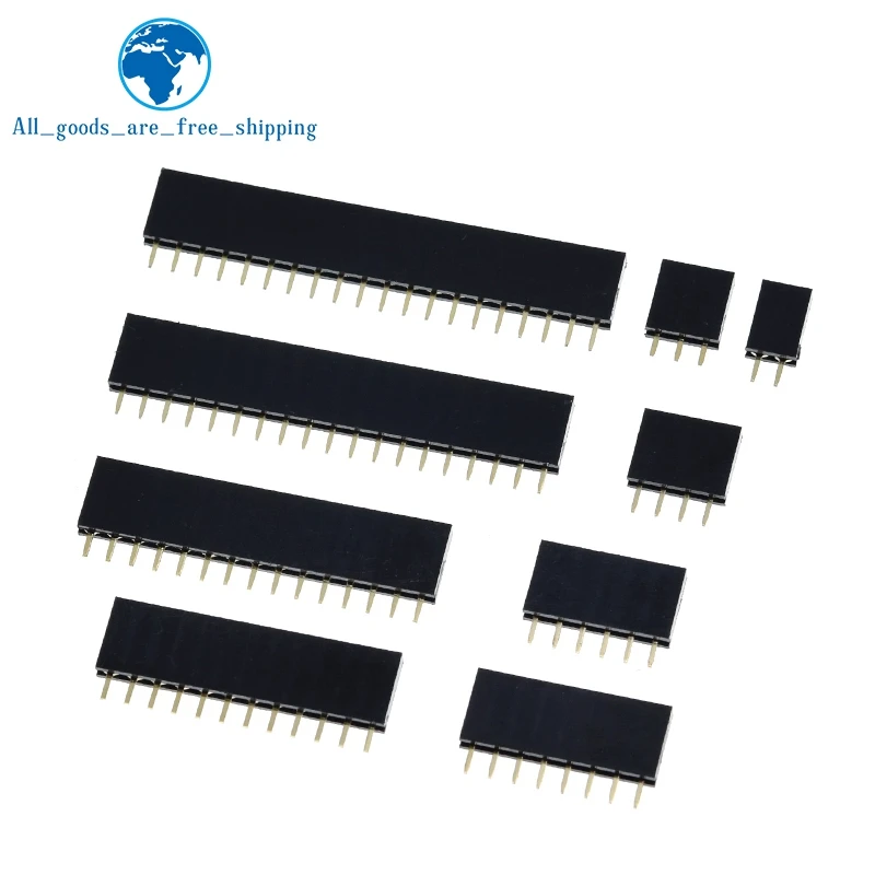 TZT 10PCS Einreihige Pin Buchse Header Buchse Pitch 2,54mm 1*2P 3P 4P 6P 8P 12P 15P 20P 40P Pin Stecker Für modul