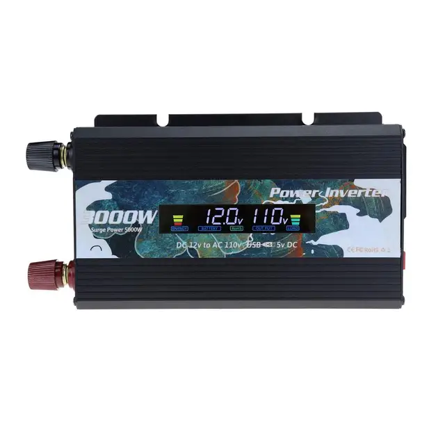 5000W Power Inverter For Car DC 12V To AC 110V 220V Pure Sine Waves