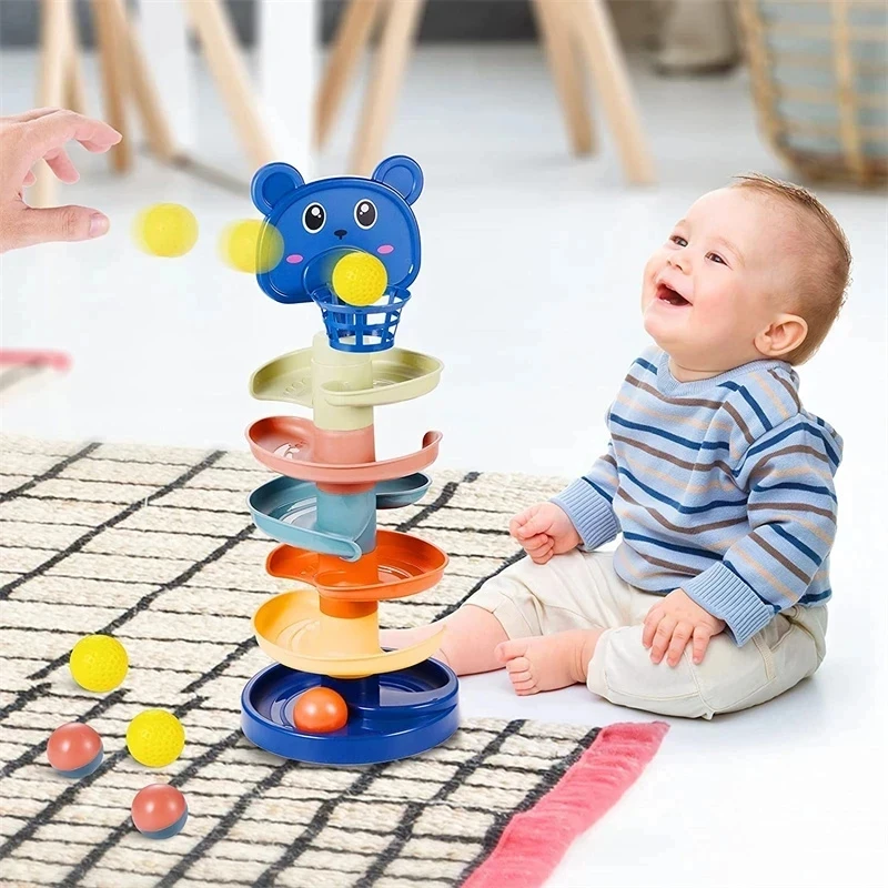 Baby Puzzle Development Rainbow Stacking Tower Games for Babies 0-3 years old Baby Color Stacking Ring Cups Toy for Kids Toddler 4