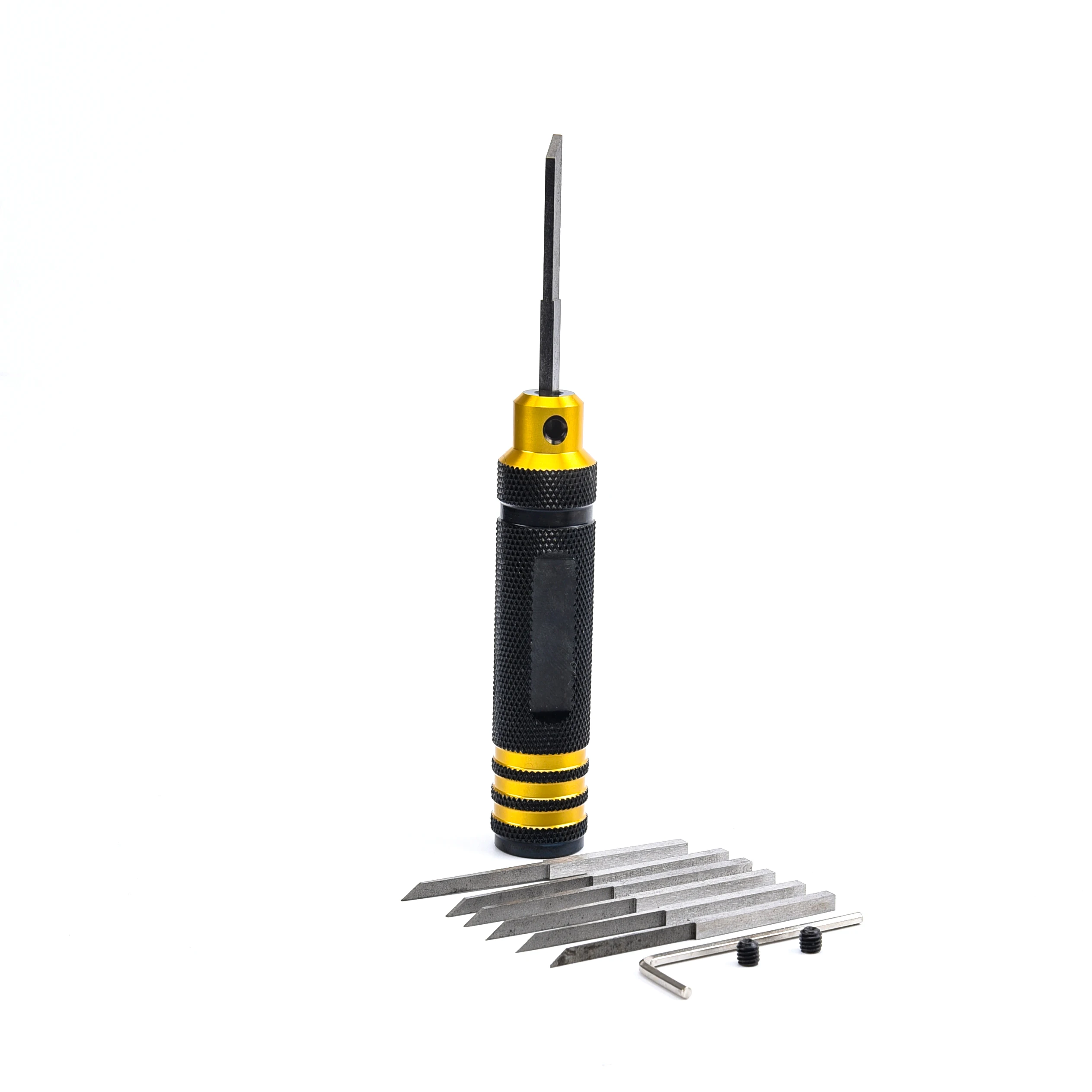 Kit de 7 lames de précision en acier japonais pour modélisme, avec manche ergonomique, idéal pour maquettes et Gunpla.