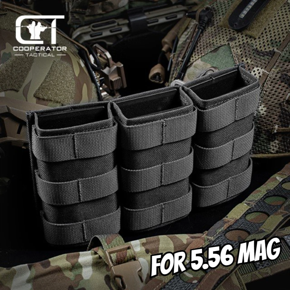 

Fast Triple 5.56mm Magazine Pouch Built-In Kydex Insert Tactical Molle Mag Pouches for AR15 M4 M4A1 Firearm Weapons Accessories